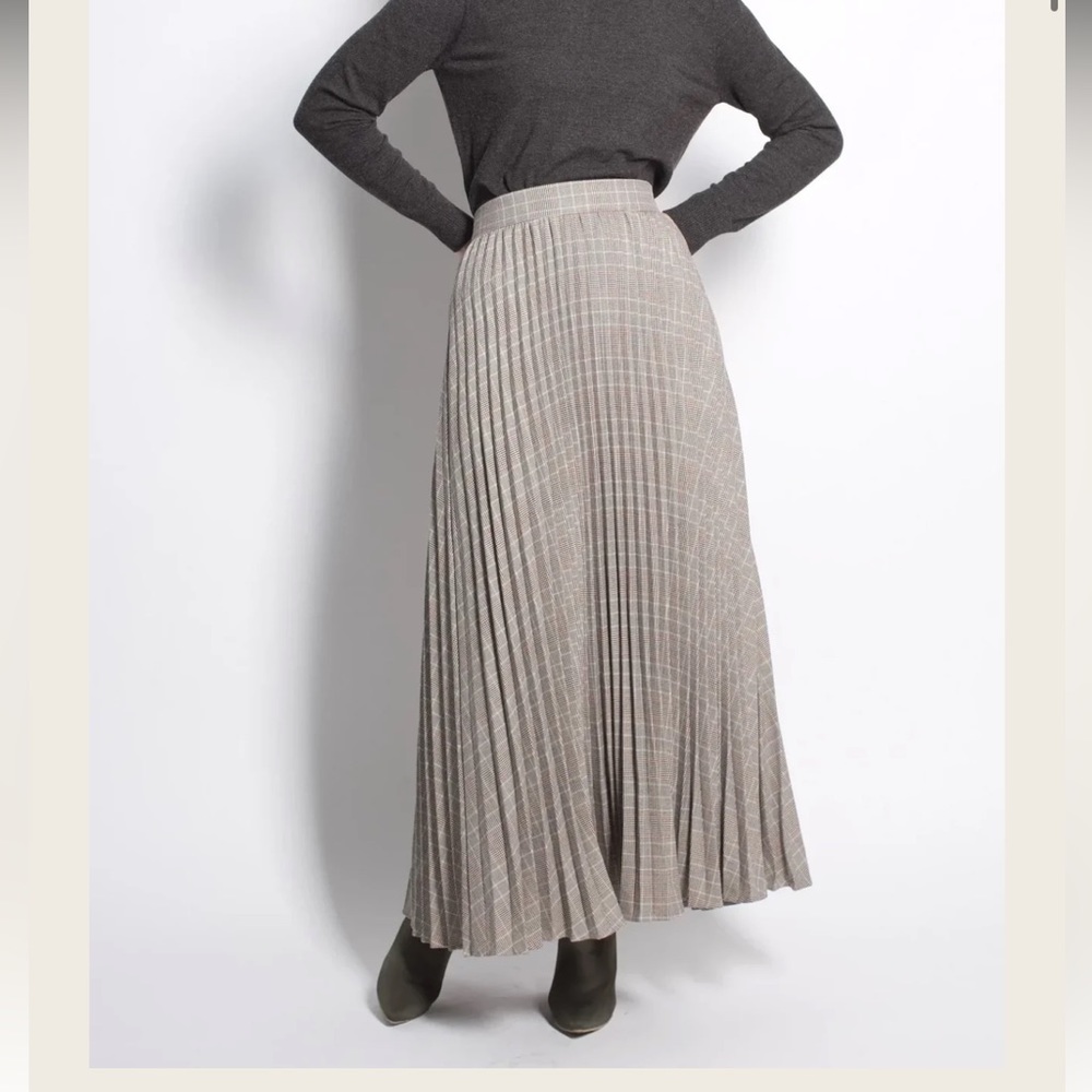 Anthropologie Six Crisp Days Moska Skirt Plaid Pleated Size Large